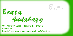 beata andahazy business card